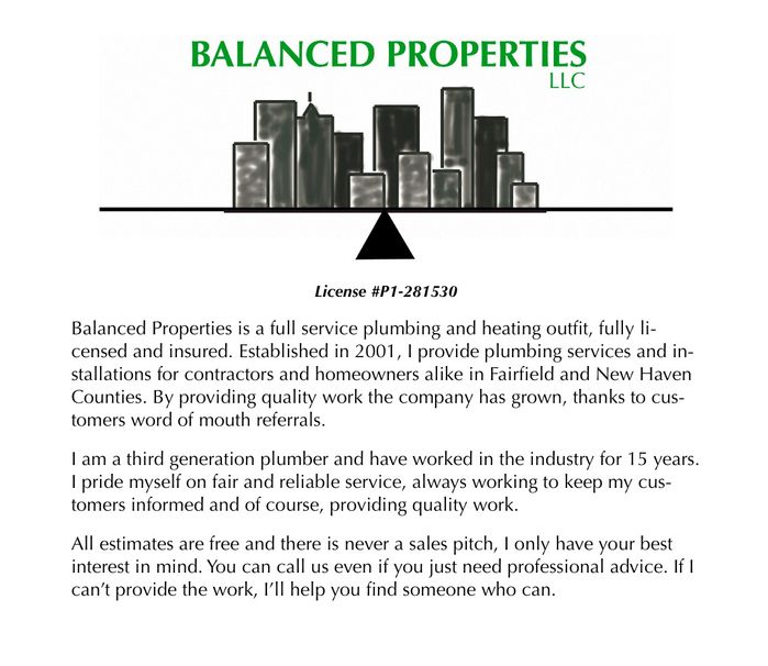 Balanced Properties Professional Plumbing Services of Fairfield County